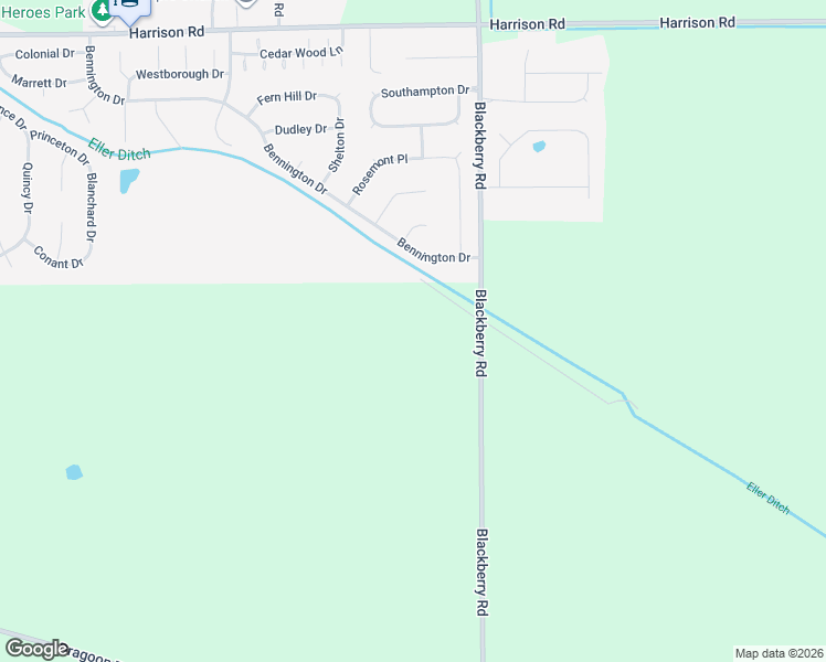 map of restaurants, bars, coffee shops, grocery stores, and more near 58601 Blackberry Road in Mishawaka