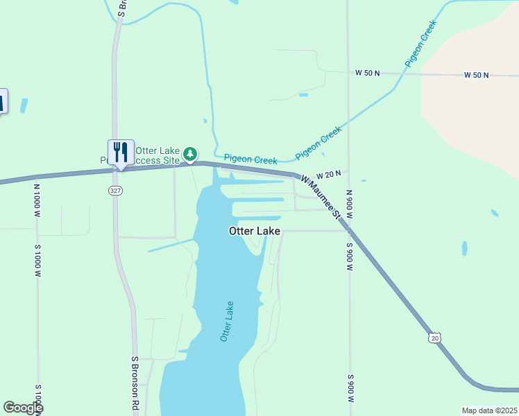 map of restaurants, bars, coffee shops, grocery stores, and more near 200 Ln 103 West Otter Lake in Angola