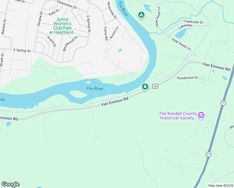 map of restaurants, bars, coffee shops, grocery stores, and more near 8533 Van Emmon Road in Yorkville