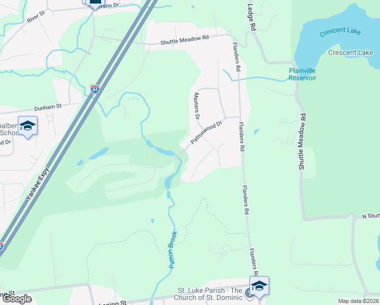 map of restaurants, bars, coffee shops, grocery stores, and more near 144 Pattonwood Drive in Southington