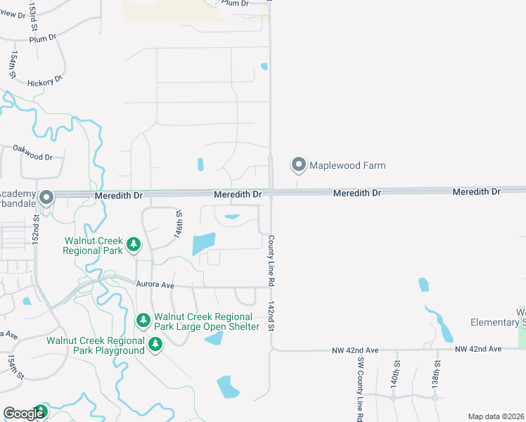 map of restaurants, bars, coffee shops, grocery stores, and more near 4527 143rd Street in Urbandale
