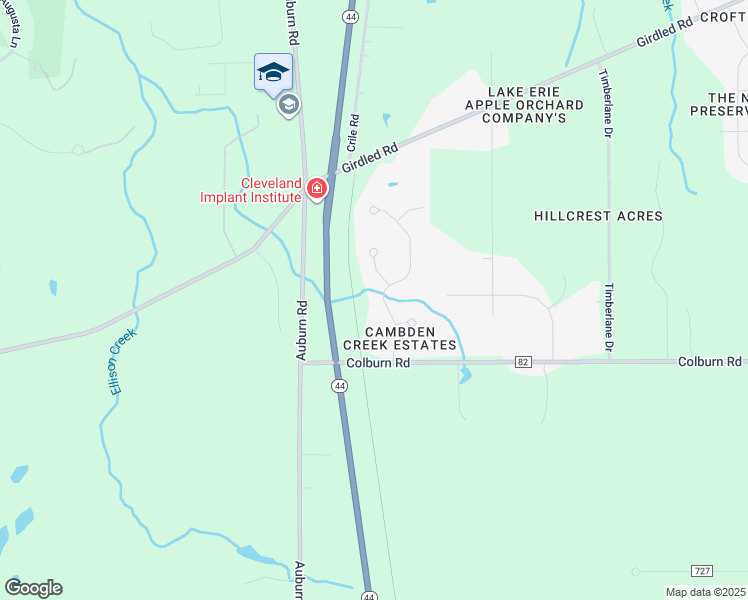 map of restaurants, bars, coffee shops, grocery stores, and more near 8350 Cambden Crossing Way in Painesville