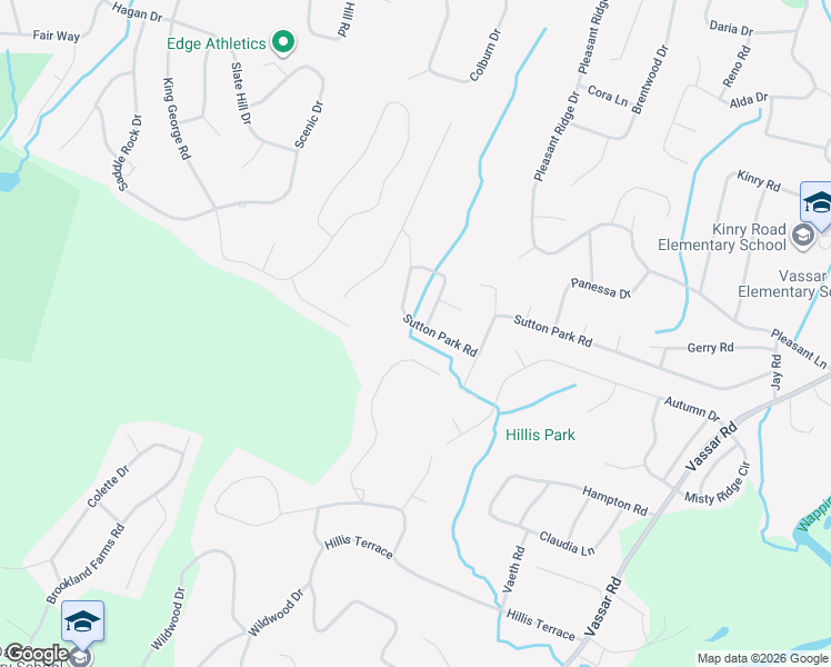 map of restaurants, bars, coffee shops, grocery stores, and more near 91 Sutton Park Road in Poughkeepsie