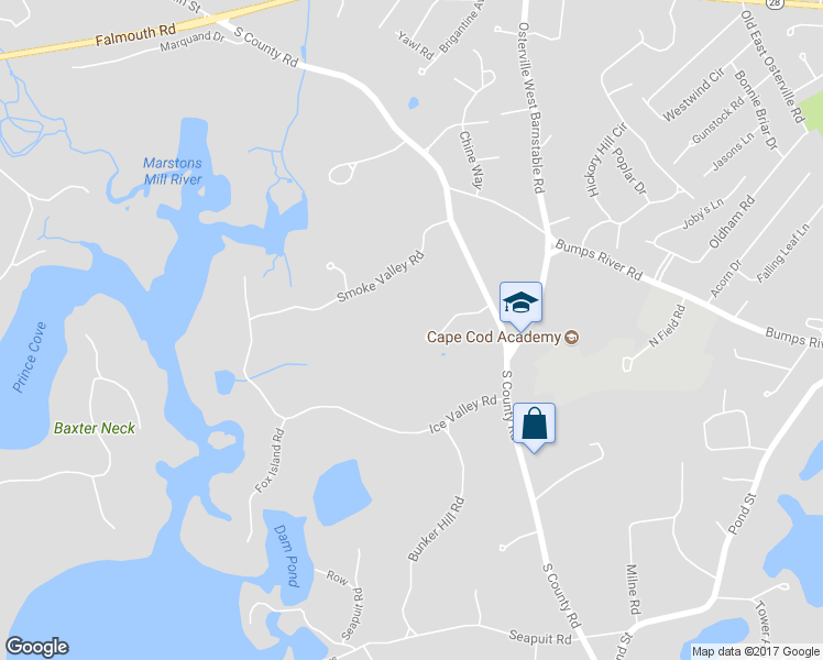 map of restaurants, bars, coffee shops, grocery stores, and more near 80 Farm Valley Road in Barnstable