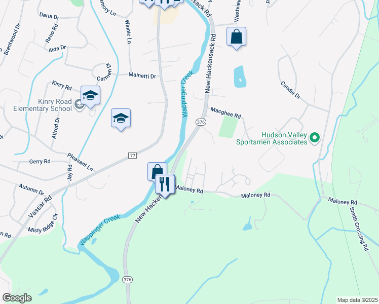 map of restaurants, bars, coffee shops, grocery stores, and more near 1866 New Hackensack Road in Poughkeepsie