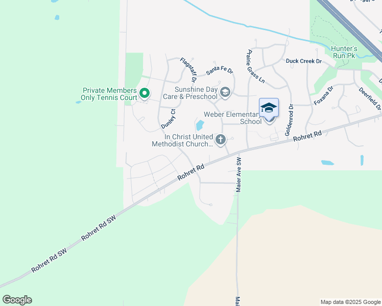 map of restaurants, bars, coffee shops, grocery stores, and more near 4130 Rohret Road Southwest in Iowa City