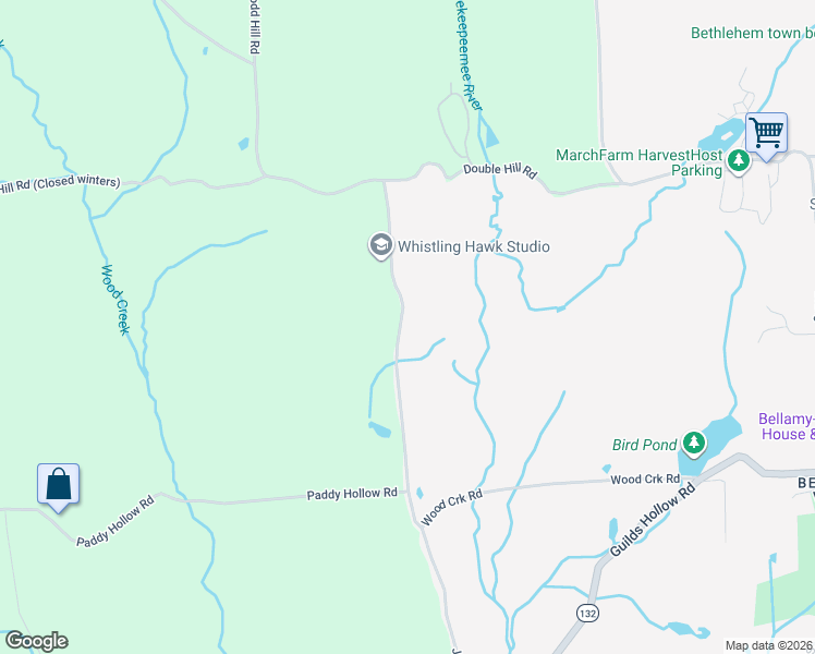 map of restaurants, bars, coffee shops, grocery stores, and more near 208 Wood Creek Road in Bethlehem