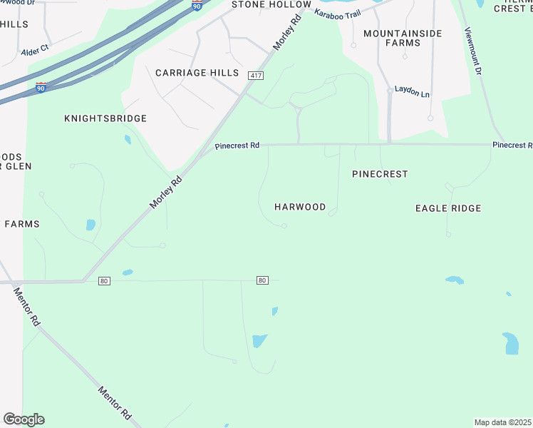 map of restaurants, bars, coffee shops, grocery stores, and more near 8281 Tewksbury Lane in Painesville