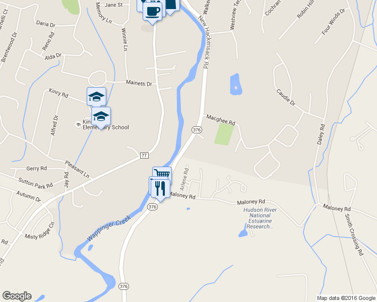 map of restaurants, bars, coffee shops, grocery stores, and more near 1872 New Hackensack Road in Poughkeepsie