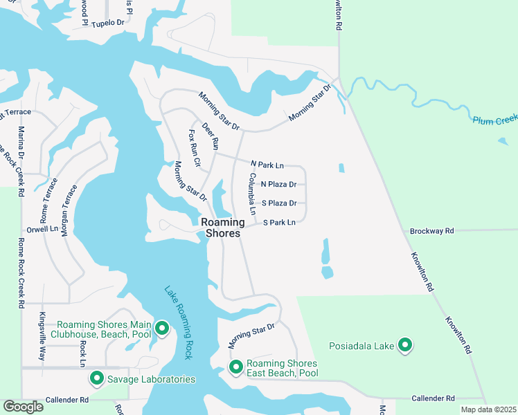 map of restaurants, bars, coffee shops, grocery stores, and more near 2059 Columbia Lane in Roaming Shores
