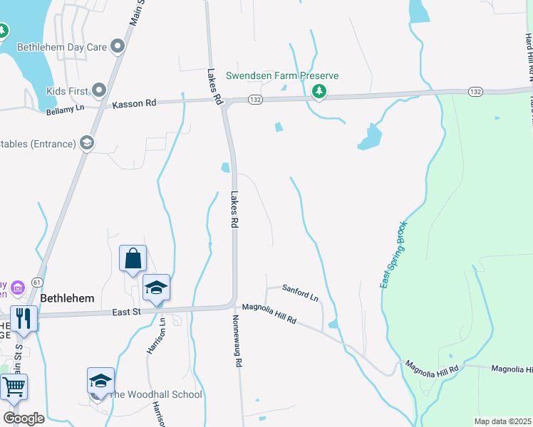 map of restaurants, bars, coffee shops, grocery stores, and more near 62 Long Horizon Road in Bethlehem