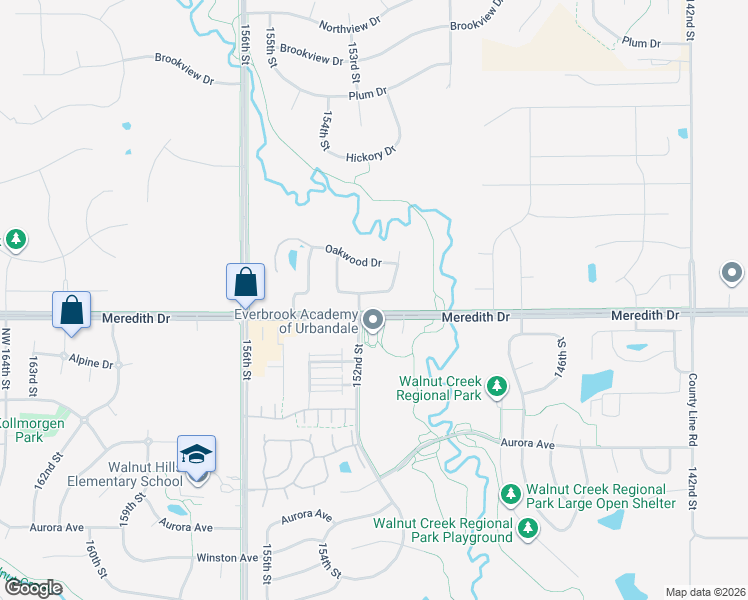 map of restaurants, bars, coffee shops, grocery stores, and more near 15116 Goodman Drive in Urbandale