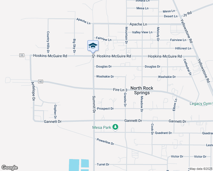 map of restaurants, bars, coffee shops, grocery stores, and more near 490 Mesa Dr in Rock Springs