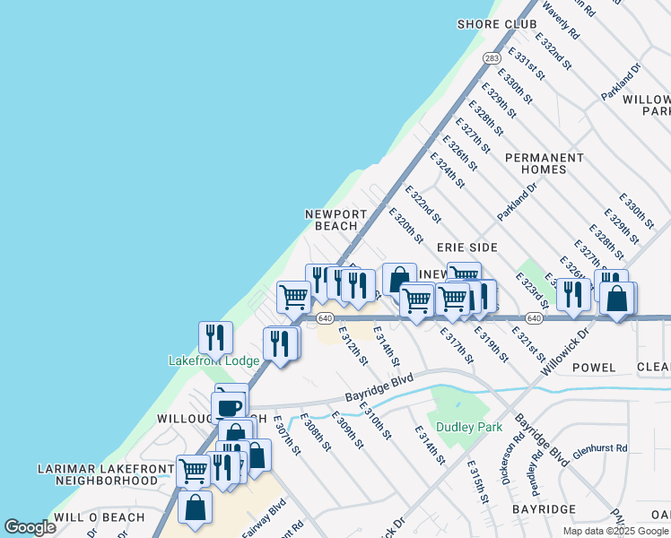 map of restaurants, bars, coffee shops, grocery stores, and more near in 