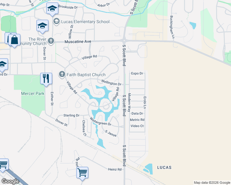 map of restaurants, bars, coffee shops, grocery stores, and more near 1565 Stafford Place in Iowa City