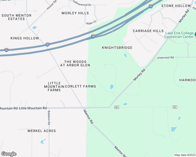 map of restaurants, bars, coffee shops, grocery stores, and more near 8283 Browning Court in Mentor