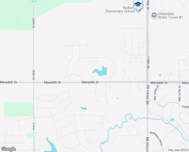 map of restaurants, bars, coffee shops, grocery stores, and more near 17615 Meredith Drive in Waukee