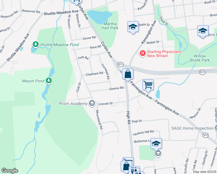 map of restaurants, bars, coffee shops, grocery stores, and more near 77 Simms Rd in Berlin