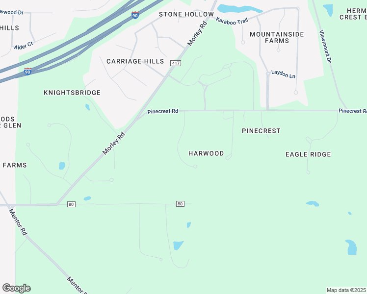 map of restaurants, bars, coffee shops, grocery stores, and more near 8281 Tewksbury Lane in Painesville