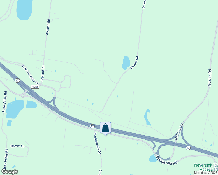 map of restaurants, bars, coffee shops, grocery stores, and more near 69 Downs Road in Monticello