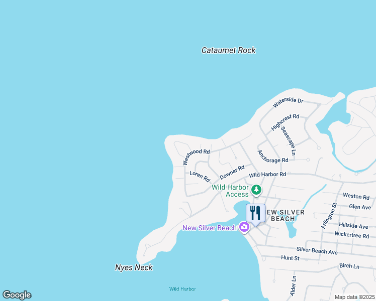 map of restaurants, bars, coffee shops, grocery stores, and more near 11 Arch Road in Falmouth