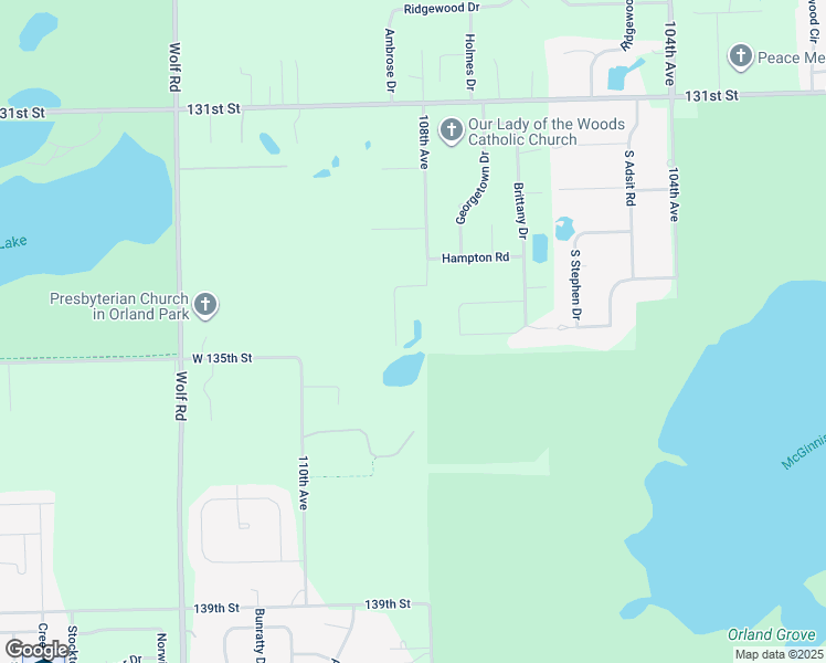 map of restaurants, bars, coffee shops, grocery stores, and more near 69 Carriage House Lane in Orland Park