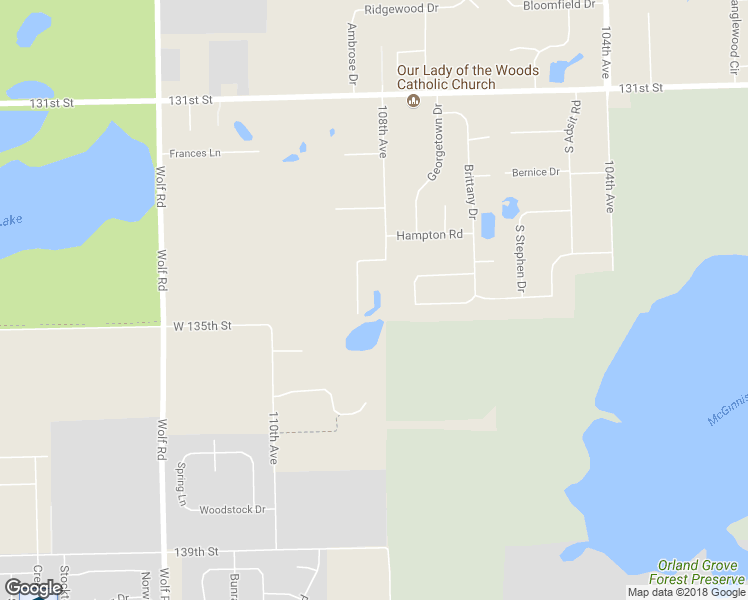 map of restaurants, bars, coffee shops, grocery stores, and more near 69 Carriage House Lane in Orland Park