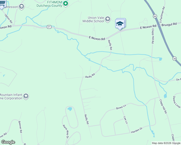 map of restaurants, bars, coffee shops, grocery stores, and more near 94 Reilly Road in Lagrangeville