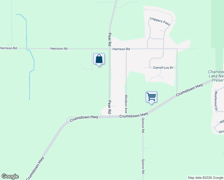 map of restaurants, bars, coffee shops, grocery stores, and more near 58276 Pear Road in South Bend