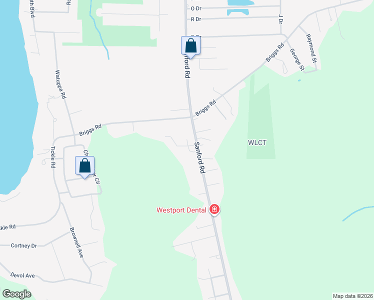 map of restaurants, bars, coffee shops, grocery stores, and more near 617 Sanford Road in Westport