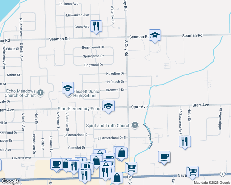 map of restaurants, bars, coffee shops, grocery stores, and more near 3328 Cromwell Drive in Oregon