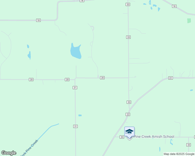 map of restaurants, bars, coffee shops, grocery stores, and more near 15583 County Road 20 in Middlebury