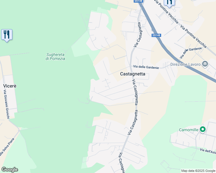 map of restaurants, bars, coffee shops, grocery stores, and more near 3 Via degli Aceri in Castagnetta