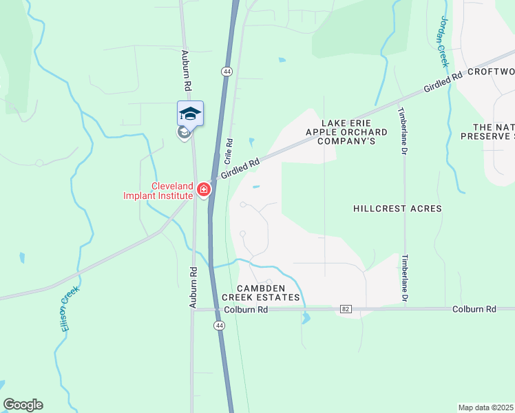 map of restaurants, bars, coffee shops, grocery stores, and more near 11193 Dobbins Way in Painesville