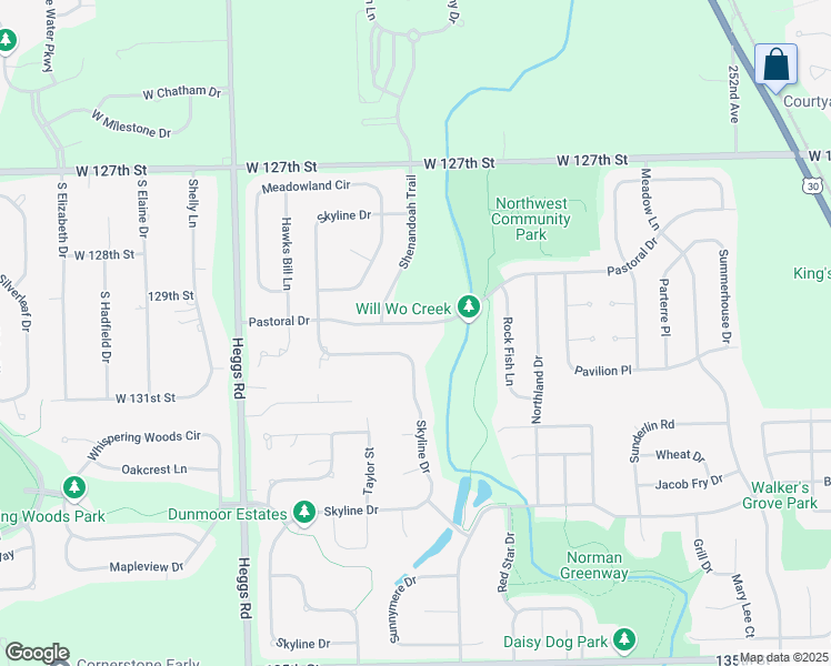 map of restaurants, bars, coffee shops, grocery stores, and more near 25715 Pastoral Drive in Plainfield
