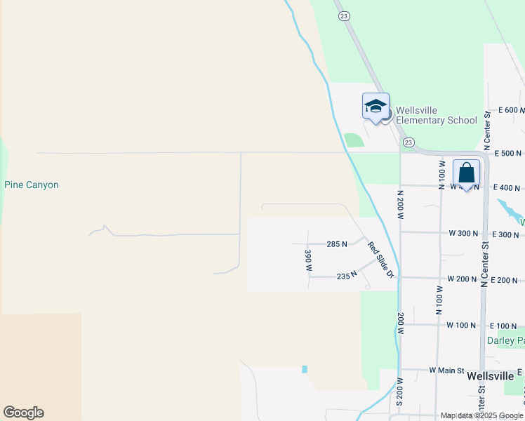 map of restaurants, bars, coffee shops, grocery stores, and more near 253 North Red Slide Drive in Wellsville