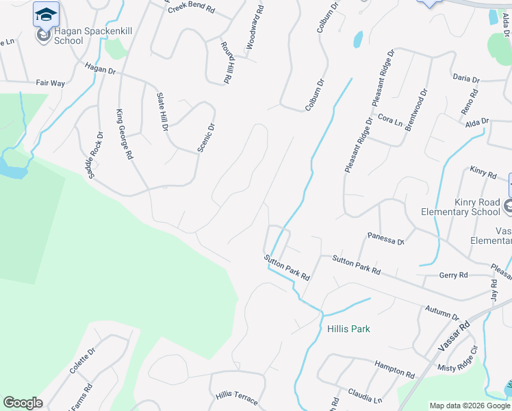 map of restaurants, bars, coffee shops, grocery stores, and more near 34 Raker Road in Poughkeepsie