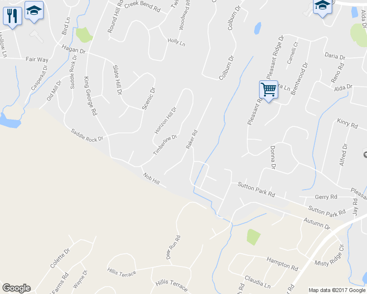 map of restaurants, bars, coffee shops, grocery stores, and more near 34 Raker Road in Poughkeepsie