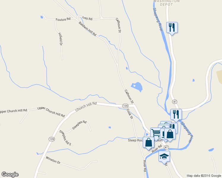 map of restaurants, bars, coffee shops, grocery stores, and more near 45 Calhoun Street in Washington