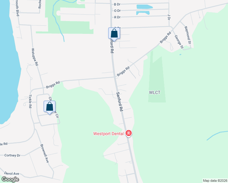 map of restaurants, bars, coffee shops, grocery stores, and more near 617 Sanford Road in Westport