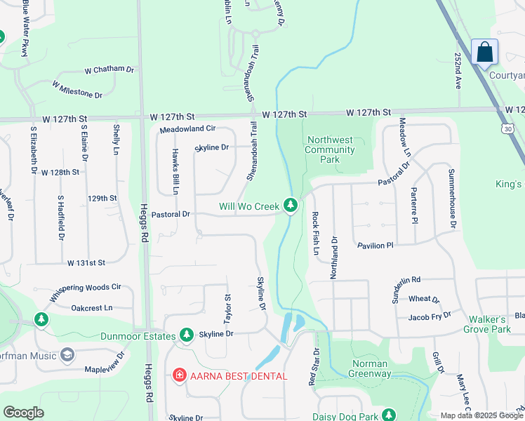 map of restaurants, bars, coffee shops, grocery stores, and more near 25715 Pastoral Drive in Plainfield
