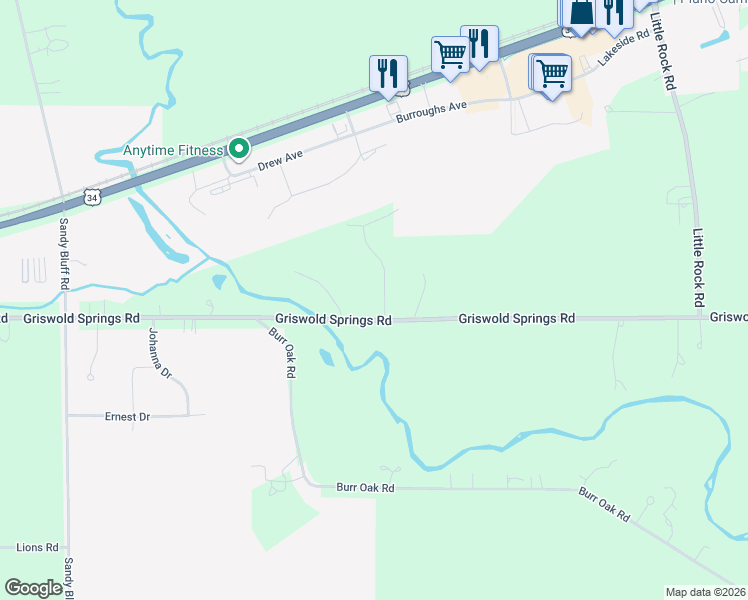 map of restaurants, bars, coffee shops, grocery stores, and more near 16267 Griswold Springs Road in Plano