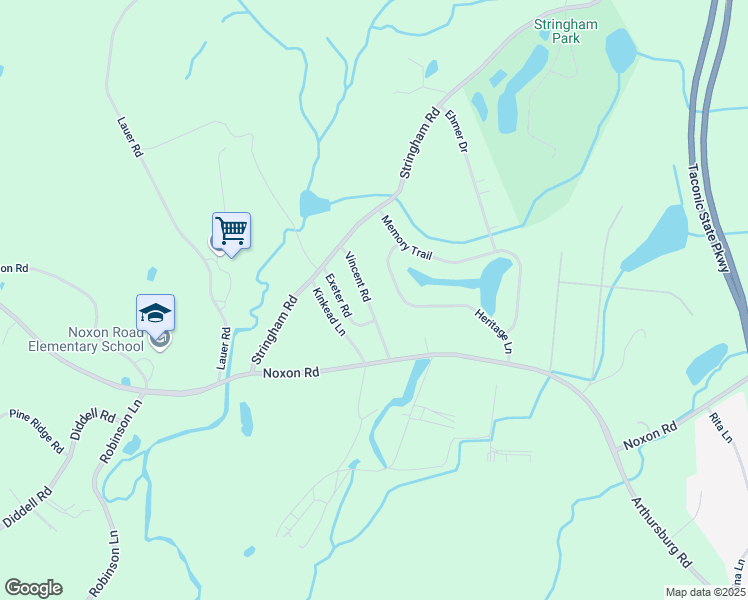 map of restaurants, bars, coffee shops, grocery stores, and more near 16 Vincent Road in Poughkeepsie