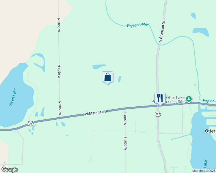 map of restaurants, bars, coffee shops, grocery stores, and more near 10140 Highway 20 in Angola