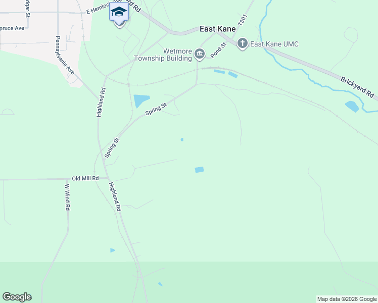 map of restaurants, bars, coffee shops, grocery stores, and more near 173 Grandview Road in Kane