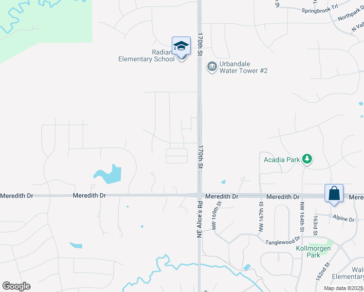 map of restaurants, bars, coffee shops, grocery stores, and more near 17120 Larkspur Lane in Urbandale