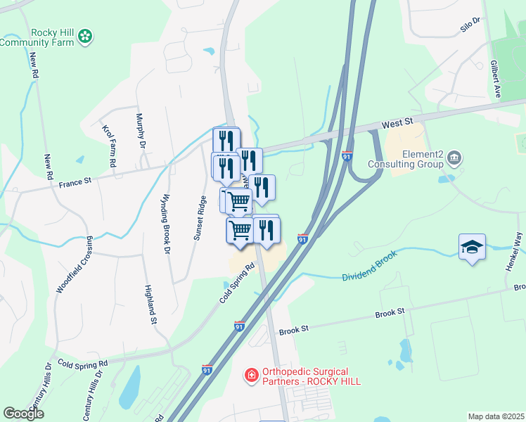 map of restaurants, bars, coffee shops, grocery stores, and more near 856 Cromwell Avenue in Rocky Hill