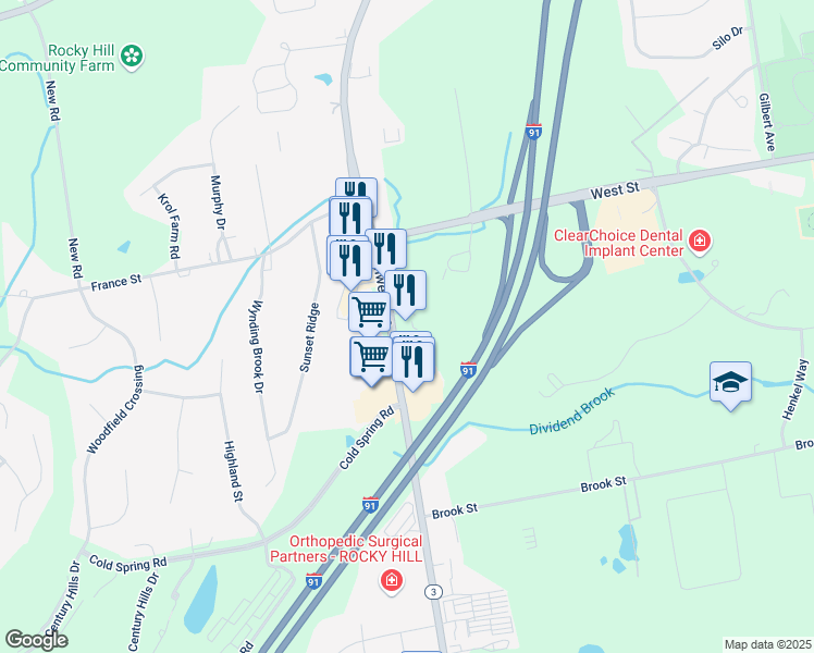 map of restaurants, bars, coffee shops, grocery stores, and more near 856 Cromwell Avenue in Rocky Hill