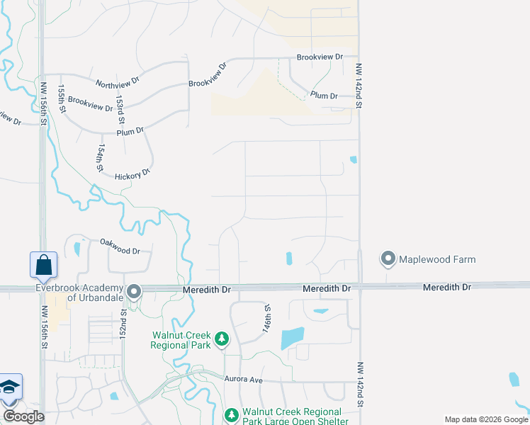 map of restaurants, bars, coffee shops, grocery stores, and more near 14620 Sutton Drive in Urbandale