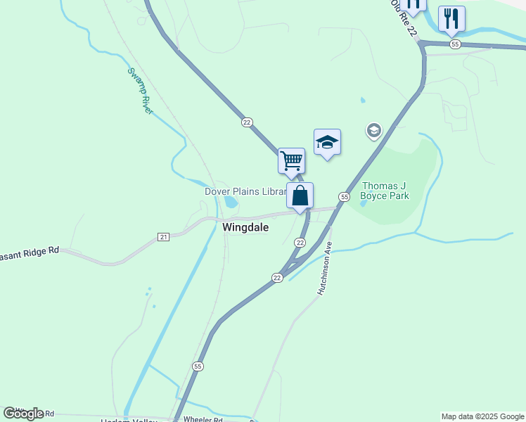 map of restaurants, bars, coffee shops, grocery stores, and more near 3653 Pleasant Ridge Road in Wingdale